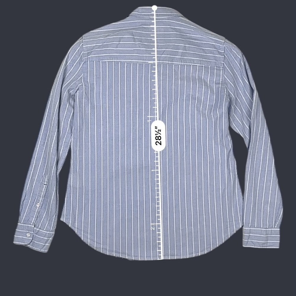 Abercrombie & Fitch Women’s Blue Striped Button Down Cotton Blend Shirt – Size L - Picture 14 of 16